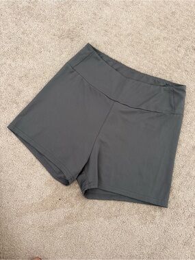 SHEIN Women's Athletic High-Waist Shorts in Charcoal Gray